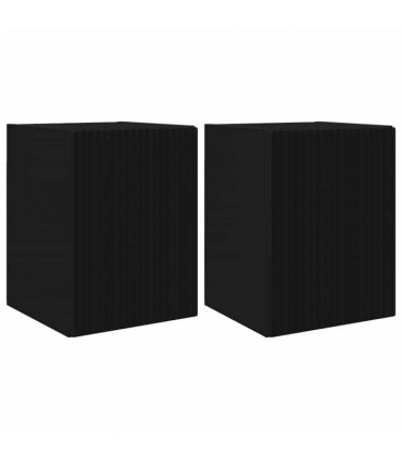 vidaXL TV Wall Cabinet 2 pcs Black 30 x 31 x 40 cm Engineered Wood