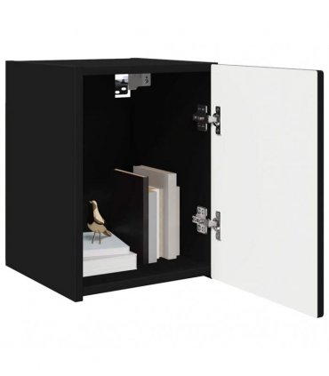 vidaXL TV Wall Cabinet 2 pcs Black 30 x 31 x 40 cm Engineered Wood