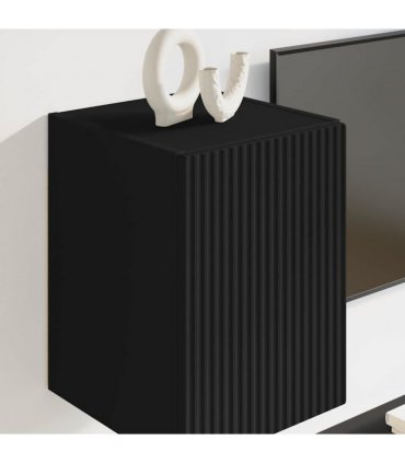 vidaXL TV Wall Cabinet 2 pcs Black 30 x 31 x 40 cm Engineered Wood