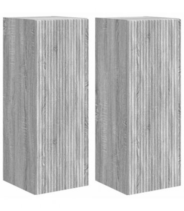 vidaXL TV Wall Cabinet Wall-mounted 2 pcs Grey Sonoma 30 x 31 x 80 cm
