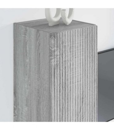 vidaXL TV Wall Cabinet Wall-mounted 2 pcs Grey Sonoma 30 x 31 x 80 cm