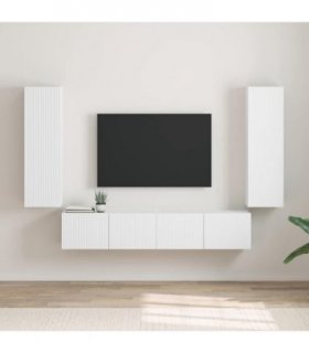 vidaXL TV Wall Cabinet 2 pcs White 30 x 31 x 100 cm Engineered Wood