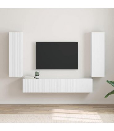 vidaXL TV Wall Cabinet 2 pcs White 30 x 31 x 100 cm Engineered Wood