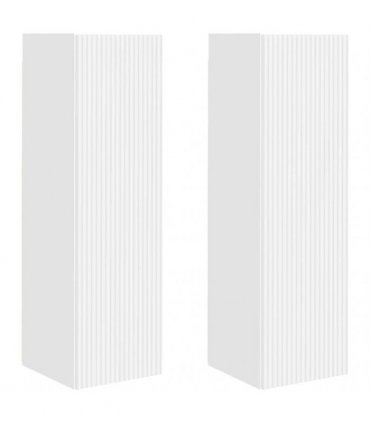 vidaXL TV Wall Cabinet 2 pcs White 30 x 31 x 100 cm Engineered Wood