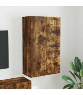 vidaXL TV Wall Cabinet Smoked Oak 59.5 x 31 x 100 cm Engineered Wood