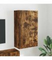 vidaXL TV Wall Cabinet Smoked Oak 59.5 x 31 x 100 cm Engineered Wood