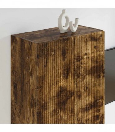 vidaXL TV Wall Cabinet Smoked Oak 59.5 x 31 x 100 cm Engineered Wood