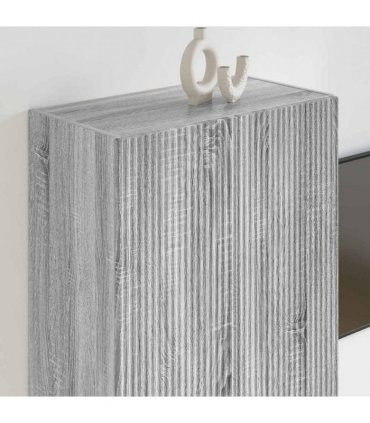 vidaXL TV Wall Cabinet Grey Sonoma 59.5 x 31 x 80 cm Engineered Wood