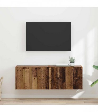 vidaXL TV Wall Cabinet Wall-mounted 2 pcs Old Wood 59.5 x 31 x 40 cm