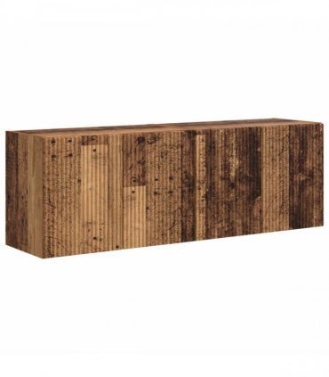vidaXL TV Wall Cabinet Wall-mounted 2 pcs Old Wood 59.5 x 31 x 40 cm
