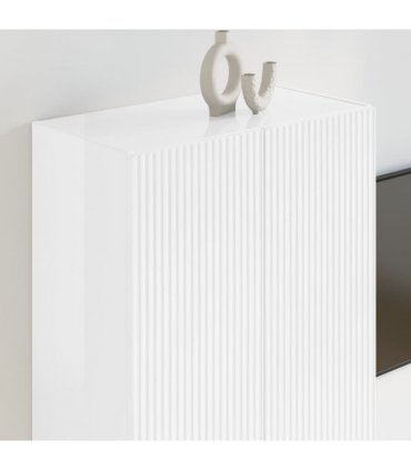 vidaXL TV Wall Cabinet Wall-mounted High Gloss White 59.5 x 31 x 80 cm