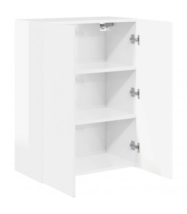vidaXL TV Wall Cabinet Wall-mounted High Gloss White 59.5 x 31 x 80 cm