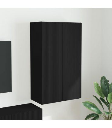 vidaXL TV Wall Cabinet Black 59.5 x 31 x 100 cm Engineered Wood