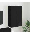vidaXL TV Wall Cabinet Black 59.5 x 31 x 100 cm Engineered Wood