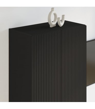 vidaXL TV Wall Cabinet Black 59.5 x 31 x 100 cm Engineered Wood