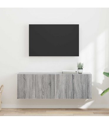 vidaXL TV Wall Cabinet 2 pcs Grey Sonoma 59.5 x 31 x 40 cm