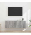 vidaXL TV Wall Cabinet 2 pcs Grey Sonoma 59.5 x 31 x 40 cm