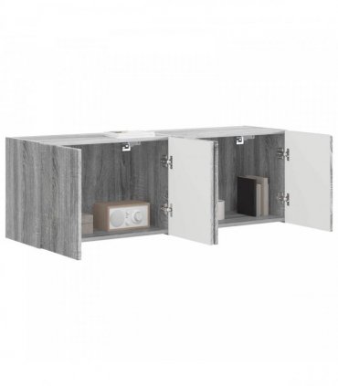 vidaXL TV Wall Cabinet 2 pcs Grey Sonoma 59.5 x 31 x 40 cm