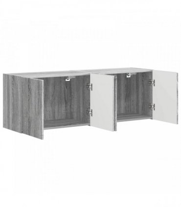 vidaXL TV Wall Cabinet 2 pcs Grey Sonoma 59.5 x 31 x 40 cm