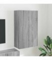 vidaXL TV Wall Cabinet Grey Sonoma 59.5 x 31 x 100 cm Engineered Wood