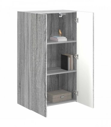 vidaXL TV Wall Cabinet Grey Sonoma 59.5 x 31 x 100 cm Engineered Wood