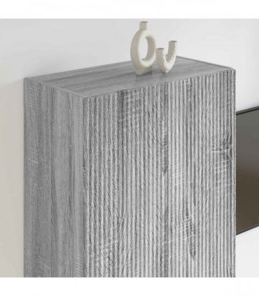 vidaXL TV Wall Cabinet Grey Sonoma 59.5 x 31 x 100 cm Engineered Wood