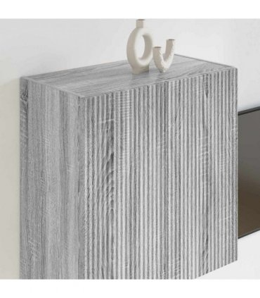 vidaXL TV Wall Cabinet Grey Sonoma 59.5 x 31 x 60 cm Engineered Wood