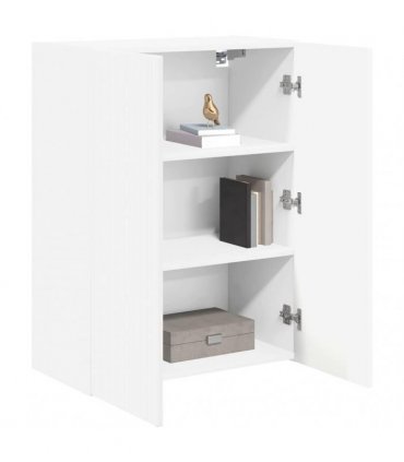 vidaXL TV Wall Cabinet White 59.5 x 31 x 80 cm Engineered Wood