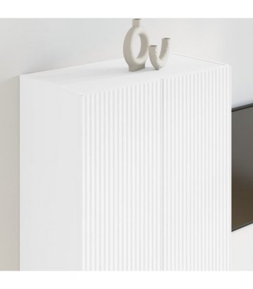 vidaXL TV Wall Cabinet White 59.5 x 31 x 80 cm Engineered Wood