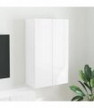 vidaXL TV Wall Cabinet High Gloss White 59.5 x 31 x 100 cm