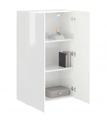 vidaXL TV Wall Cabinet High Gloss White 59.5 x 31 x 100 cm