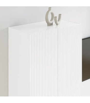 vidaXL TV Wall Cabinet High Gloss White 59.5 x 31 x 100 cm