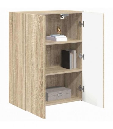 vidaXL TV Wall Cabinet Sonoma Oak 59.5 x 31 x 80 cm Engineered Wood