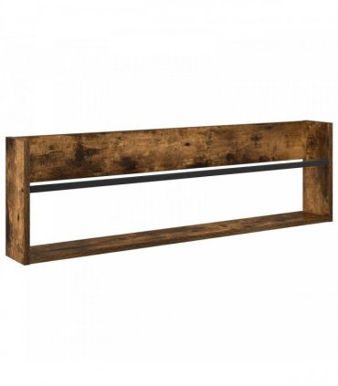 vidaXL Magazine Rack 2 pcs Smoked Oak 100 x 12 x 30 cm Engineered Wood