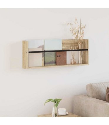 vidaXL Magazine Rack Sonoma Oak 80 x 12 x 30 cm Engineered Wood