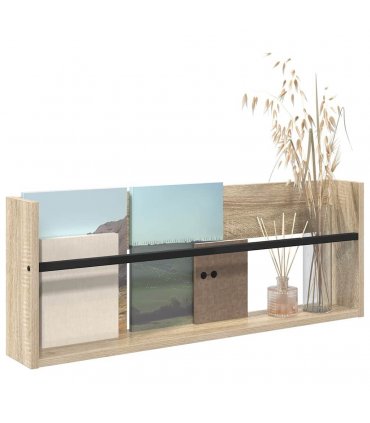 vidaXL Magazine Rack Sonoma Oak 80 x 12 x 30 cm Engineered Wood