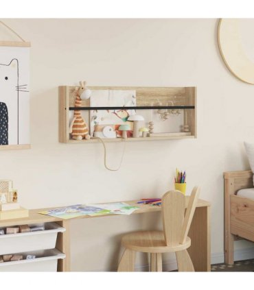 vidaXL Magazine Rack Sonoma Oak 80 x 12 x 30 cm Engineered Wood