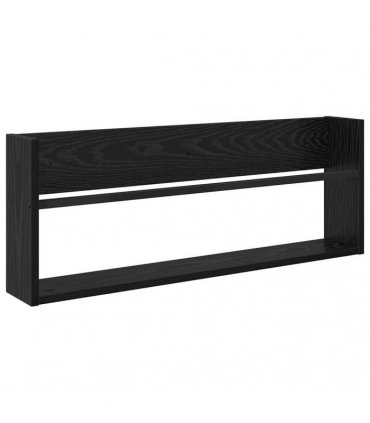 vidaXL Magazine Rack Black Oak 80 x 12 x 30 cm Engineered Wood