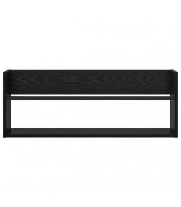 vidaXL Magazine Rack Black Oak 80 x 12 x 30 cm Engineered Wood