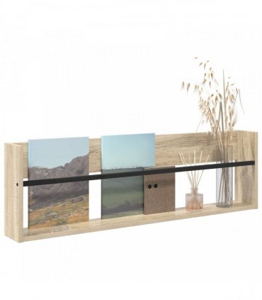 vidaXL Magazine Rack Sonoma Oak 100 x 12 x 30 cm Engineered Wood