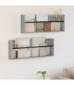 vidaXL Magazine Rack 2 pcs Grey Sonoma 80 x 12 x 30 cm Engineered Wood
