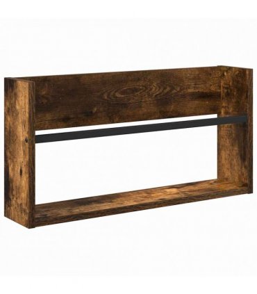 vidaXL Magazine Rack 2 pcs Smoked Oak 60 x 12 x 30 cm Engineered Wood