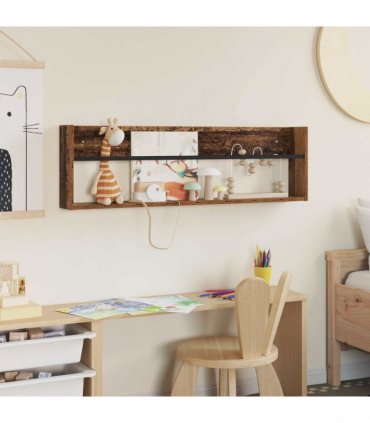 vidaXL Magazine Rack Old Wood 100 x 12 x 30 cm Engineered Wood