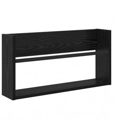 vidaXL Magazine Rack 2 pcs Black Oak 60 x 12 x 30 cm Engineered Wood