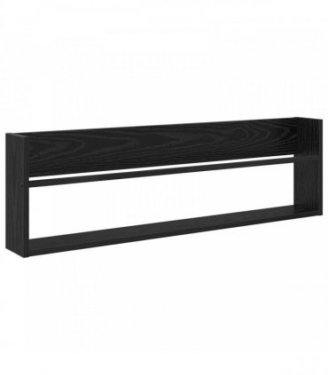 vidaXL Magazine Rack 2 pcs Black Oak 100 x 12 x 30 cm Engineered Wood