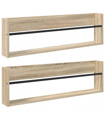 vidaXL Magazine Rack 2 pcs Sonoma Oak 100 x 12 x 30 cm Engineered Wood