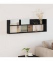 vidaXL Magazine Rack Black Oak 100 x 12 x 30 cm Engineered Wood