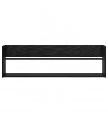 vidaXL Magazine Rack Black Oak 100 x 12 x 30 cm Engineered Wood