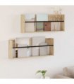 vidaXL Magazine Rack 2 pcs Sonoma Oak 80 x 12 x 30 cm Engineered Wood