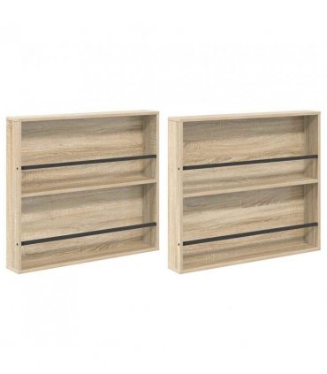 vidaXL Magazine Rack 2 pcs Sonoma Oak 80 x 12 x 70 cm Engineered Wood